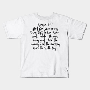 Genesis 1:31 Bible Verse Kids T-Shirt